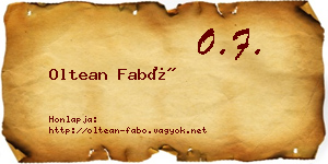 Oltean Fabó névjegykártya